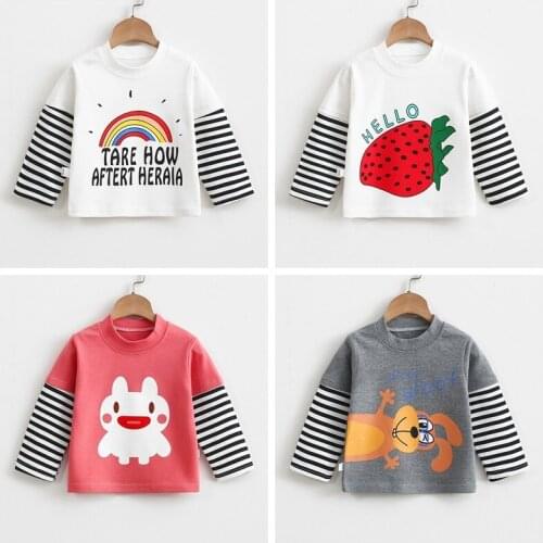 Spring/autumn Kids Clothes Long Sleeve Tops One Piece Casual Girl T-shirts Children Fashion Boys Sports Hoodie 0-7 Years