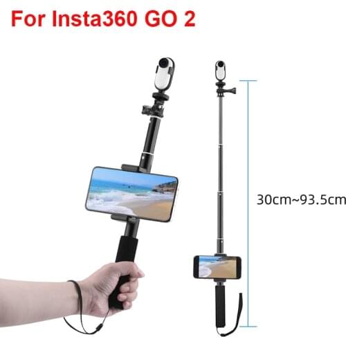 Protective Frame for Insta360 GO 2 Mount Adapter Stabilizer and 93CM Extension Rod Selfie Stick for Insta360 GO 2 Phone Holder