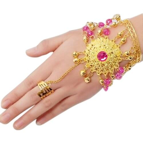 Women Accessories Bracelets Jewelry Set Indian Jewelry Dance Wear Bollywood Jewelry for Dance Bracelets Gold