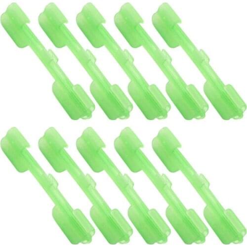 10pcs ABS Night Fishing Float Tip Light Holder Luminous Effect Fishing Tackle Accessory Lure Light Stick Clip Card Holder