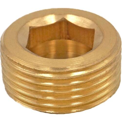 2pcs 3/4" BSP Male Thread Brass Pipe Countersunk Plug Internal Hex Head Socket Allen Head Pipe Fittings