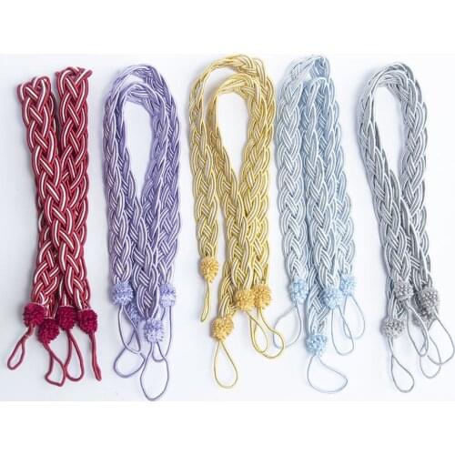 2Pcs/Pair Curtain Clips Straps Lovely Handmade Clamps Woven Holder Tiebacks Holdbacks Drapery Rope Home Decorative Accessaries