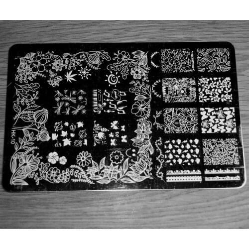 2017 NEW 14.5*9.5CM HK Large Nail Art Templates Image Stamp Plate Scraper DIY Polish Nail Art Manucure Tools HK-10,free shipping