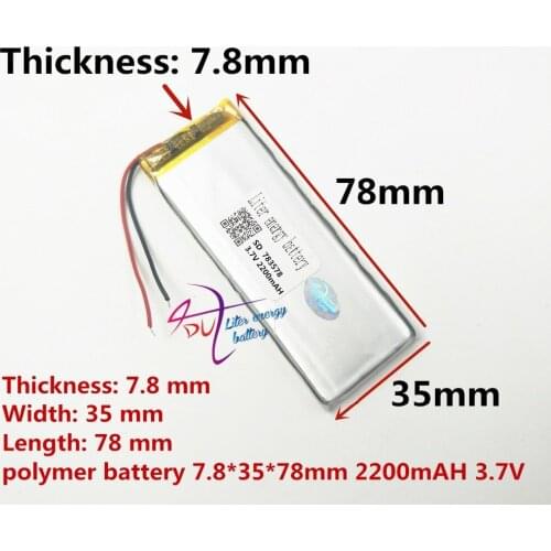 3.7V,2200mAH 783578 polymer lithium ion / Li-ion battery for tablet pc,mp4,speaker,POWER BANK