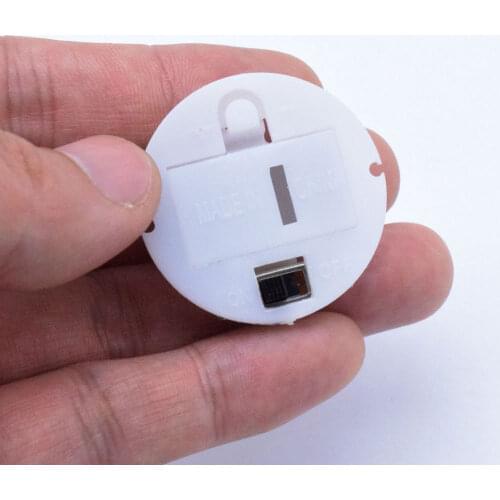 5pcs Battery Storage Box Case with Switch Button For AG13 / LR44 Batteries Round Base Battery Box Compartment Craft Base