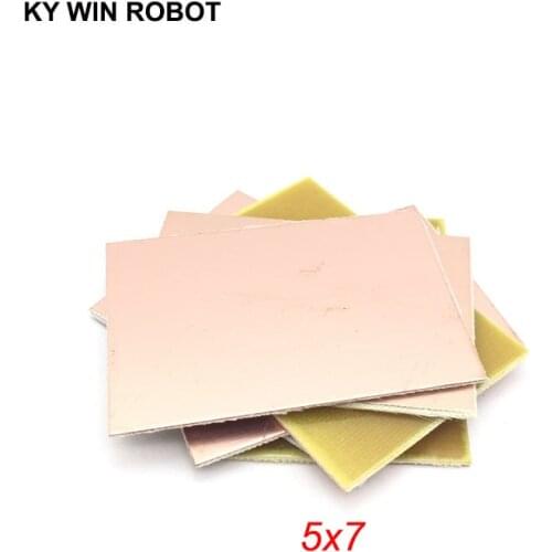 5 pcs FR4 PCB 5*7cm Single Side Copper Clad plate DIY PCB Kit Laminate Circuit Board 5x7cm 50x70x1.5mm