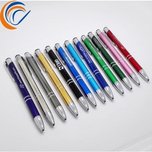 500 Pcs Per Set Colorful Metal Brand Ballpoint Pen Custom Printed with Logo Custom Logo Pen