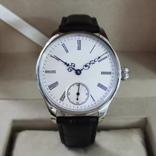 GEERVO No logo 40mm Little pilot style Beige white Dial Roman number Black hand Manual mechanical mens Watch ST3621 Movement