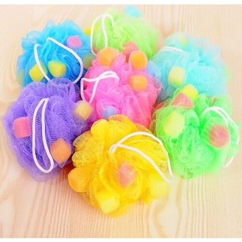 Hot Mesh With Sponge Bath Ball Body Cleaning Soap Foaming Net Bubble Helper Mesh Cleanser Bath Washing Accessories