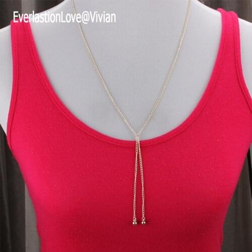 Hot fashion gold jewelry copper choker womens Long necklace black Tassels chain pendants gift for women bohemian Chokers