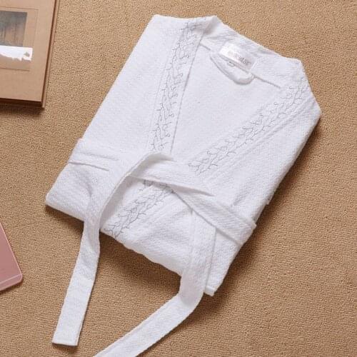 Bathrobe women Kimono Robe For Women Sleepwear ladies Waffle Solid Nightgown Bathrobe Bridesmaid Robes Dressing Gown Pink White