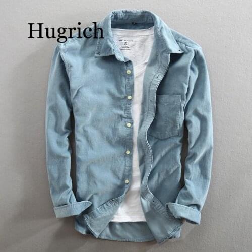 Мужские вельветовые рубашки Hugrich China At AliExpress