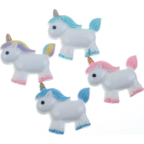 20Pcs 26x23mm Resin Unicorn Cabochon Flatback Decoration Crafts Embellishments For Scrapbooking Diy Accessories