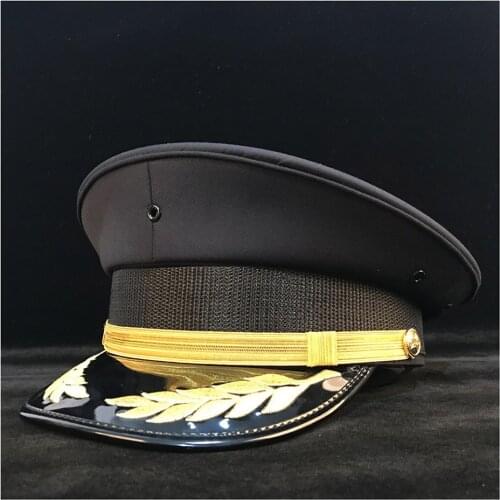 Germany Officer Visor Cap Army Hat Cortical Military Hats Police Cap Cosplay Halloween Christmas Gift Size S M L XL