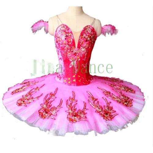 Girls Adult Classical Ballet Tutu pink red Pancake Platter Performance Competition Professional Ballet Costume Raymonda TutuS