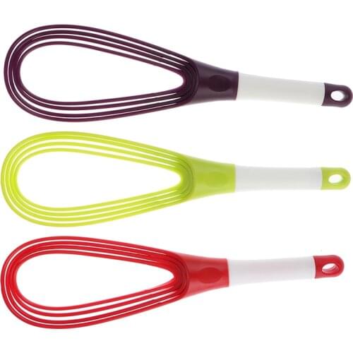 Kitchen Whisk Bake Tool Agitator Silicone Rotary Manual Egg Beater Mixer