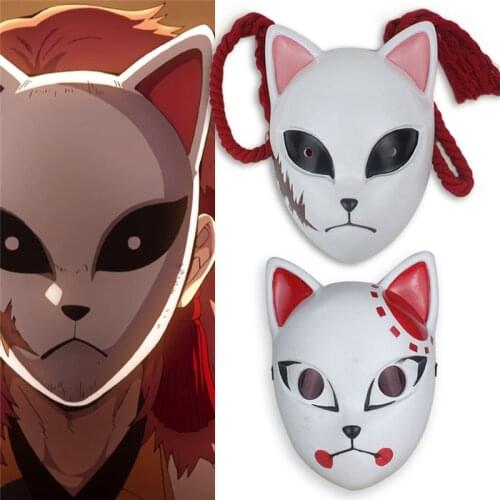 Demon Slayer Kimetsu no Yaiba Kamado Tanjirou Cosplay Mask Makomo Mask Sabito Mask Fox Resin Mask Party Halloween Christmas Gift