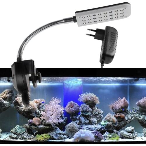 BENE 24 LED High-Power Water Grass Lighting LED Clip On Clamp Lamp For Small Aquarium Fish Tank EU/AU/US/UK Plug AQ-01512BK