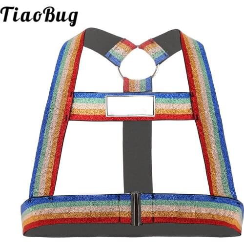 Men Fashion Halter Y-back Wide Elastic Shoulder Chest Harness Belt Muscle Protector Straps Clubwear Festival Rave Costume Zentai