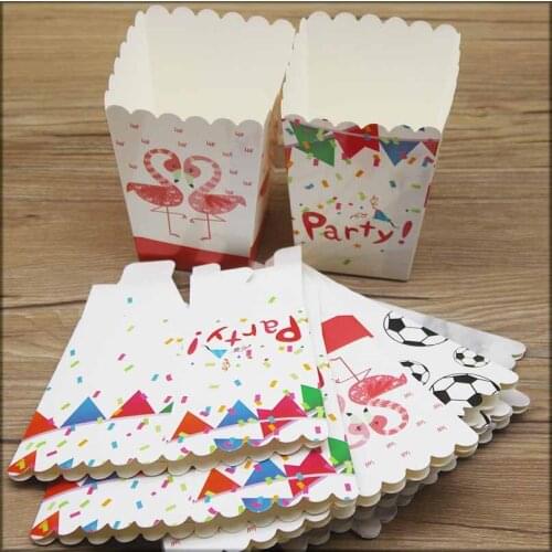 12Pcs New arrival Marbling football style Popcorn Box for Wedding Party Supply Decoration Christmas Birthday Party Candy Gifts