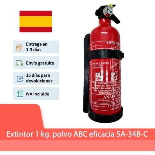 Car fire extinguisher 1 kg fire extinguisher home and ship powder ABC efficacy 5A-34B-C with gauge and stand marked and manufactured CE