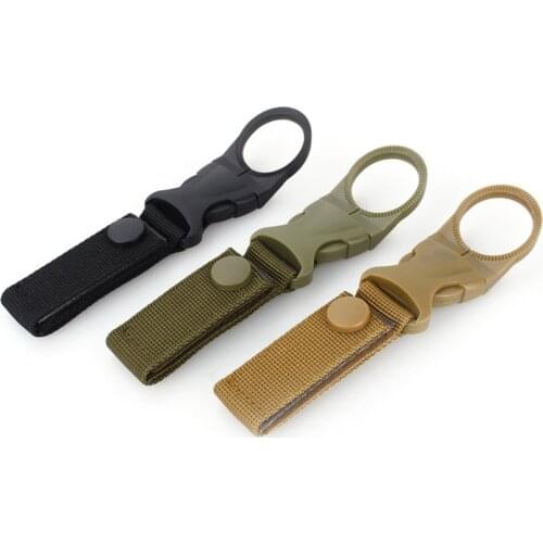 Outdoor Tactical Nylon Webbing Buckle Hook Water Bottle Holder Clip EDC Climb Carabiner Belt Backpack Hanger Outdoor Multi Tool