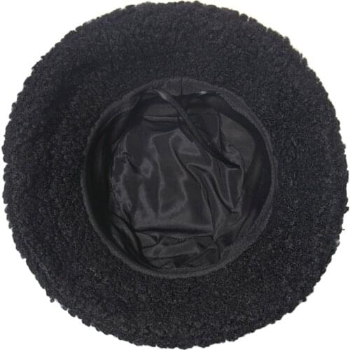 FOXMOTHER New Fashion Hip Hop White Lamb Wool Gorros Fishing Caps Faux Fur Bucket Hats Women Winter Dropshipping