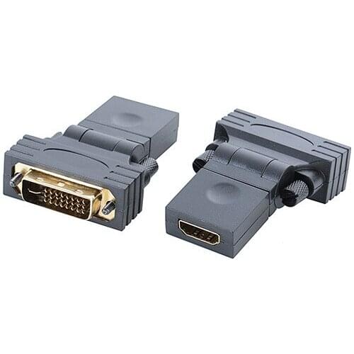 Gold-plated rotating 360°DVI to HDMI compatible adapter computer TV DVI 24+1 Male to A-HDMI female