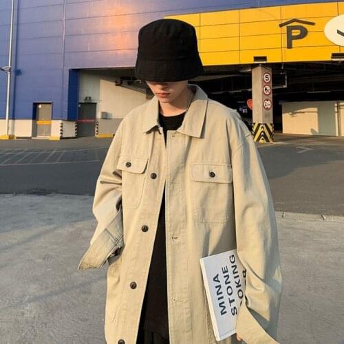 Japanese Retro Tooling Long-sleeved Shirt Mens Trendy Brand Lazy Spring and Autumn Jacket Shirt Camisas De Hombre Men Clothing