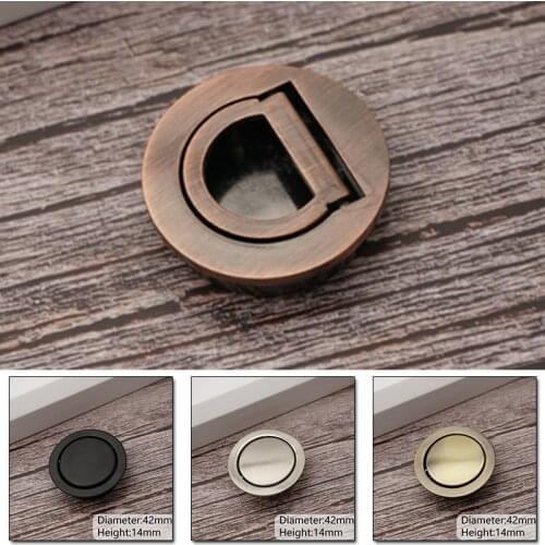 Hidden Door Handles Stainless Steel Recessed Flush Pull Hardware Furniture Invisible Round Door Pull Handle Cabinet Door Handles