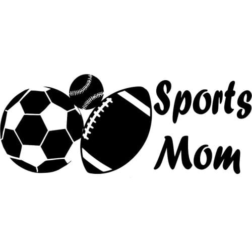 Sports Mom Baseball Football - Die Cut Vinyl Window Decal/Sticker for Car/Truck