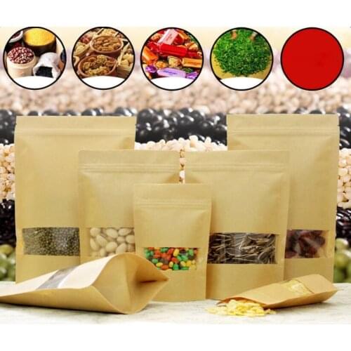 High quality fashion Kraft Paper Tea Bag Stand up Gift Fruit Tea packaging Pouches Zipper Self Sealing Bags 100pcs/lot