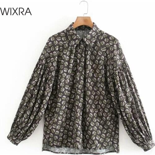 Wixra Floral Print Shirts And Blouses Long Sleeve 2021 Spring New Ladies Elegant Korean Chic Tops For Women