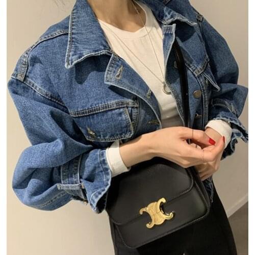 2021 Spring and Autumn New Denim Jacket Women Korea Lapel Long Sleeve Loose Fashion Short Denim Jacket Women Street Style