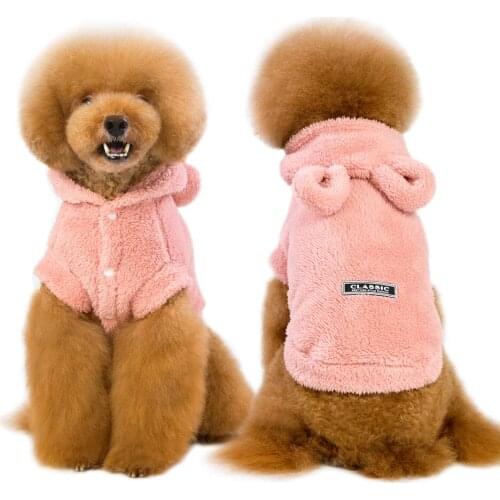 Winter Warm Dog Clothes Fleece Pet Puppy Coat Jacket Hooded Cute Dog Clothing Costumes For Small Dogs Cats Chihuahua Pug Clothes