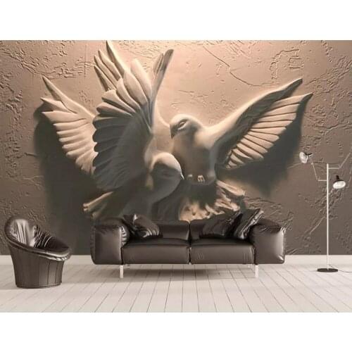 05 Custom Wallpaper 3D Relief Peace Pigeon Art Wall Mural Living Room Bedroom Wallpaper