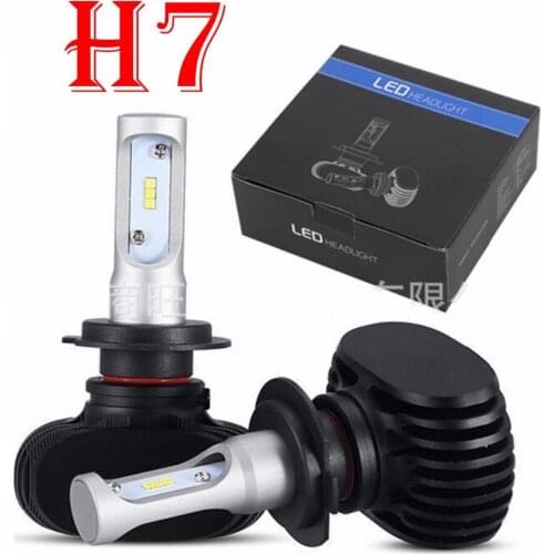 1 Set H7 S1 CSP LED Headlight Slim Conversion Kit 50W 8000LM Fanless All-in-one Seoul Y19 Chips White 6000K Driving Lamps Bulbs