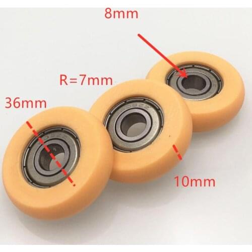 10PCS furniture 608zz bearing POM round type bearing wheel roller 8mm bore outer diameter 36MM slide door round bearing wheel