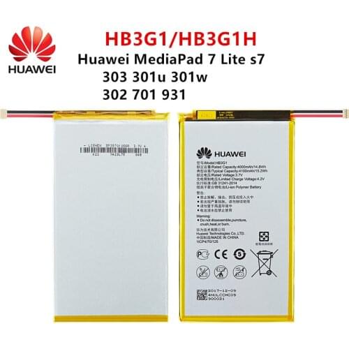 100% Orginal HB3G1/HB3G1H Battery 4000mAh For Huawei S7-303 S7-931 T1-701u S7-301w MediaPad 7 Lite s7-301u S7-302