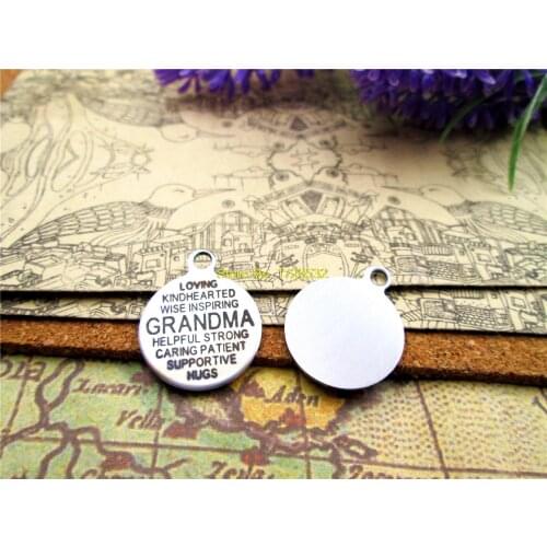 10pcs-stainless steel Charms "GRANDMA" DIY Charms Pendants for necklace/bracelet/keychain DIY jewelry