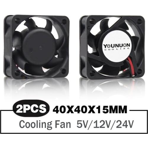2 Pieces 40X40X15mm 40mm 4cm Cooling Fan DC 5V/12V/24V Sleeve Bearing Cooling Cooler Fans
