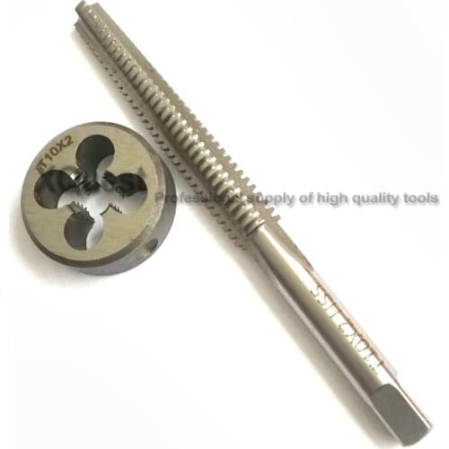 2PCS Metric Trapezoidal thread tap and Die set Tr10 TR10X2 TR10X3 T Left hand TR screw taps Round dies T10 T10X2 T10X3