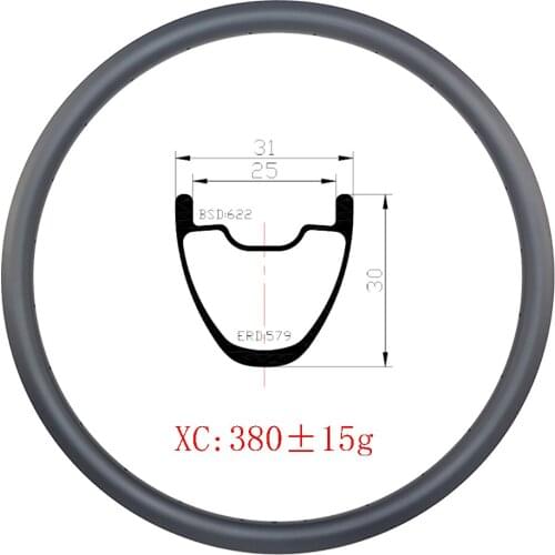29er carbon rim MTB XC 31mm clincher tubeless 30mm deep 25mm inner width UD 3k 12k glossy matte 24H 28H 32H mountain bike wheel