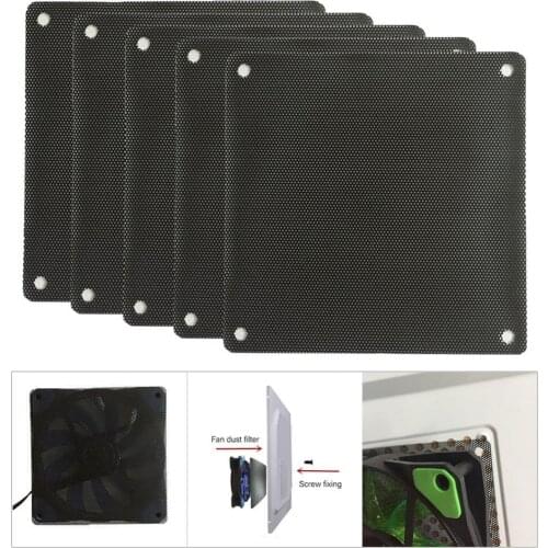 5Pcs Dustproof PC Desktop Computer Case Cooler Fan Dust Filter Mesh Case Cover