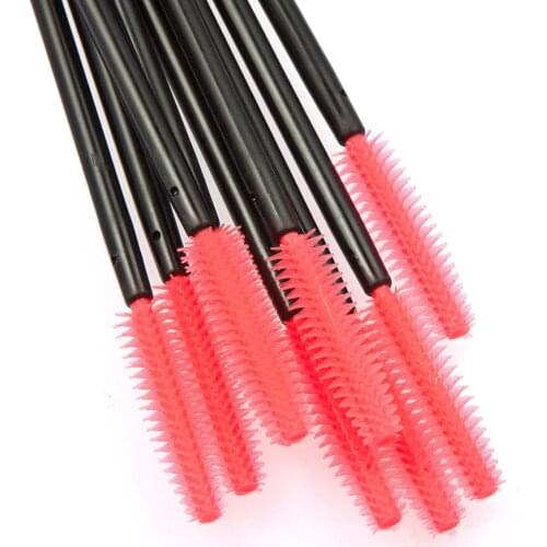 50Pcs Professional Mini Silicone Head Lash Brush Pack Black Tower Shape Brush One-off Eyelash Curler Sizable Gift Pack