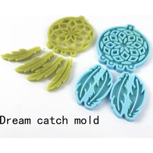 A5KE 3Pcs Dream Catcher Mold Silicone Mold Keychain Pendants Epoxy Resin Casting Mold Feather Shape Earrings Mold DIY Crafts