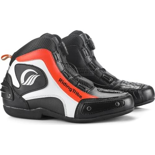 Red Motorcycle Boots Moto Motorbike Breathable Riding Equiment Motorboats Motocross Touring Biker Shoes Casual Chopper For Men