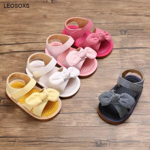 Baby Shoes Toddlers Summer 0-1 Year Old Boys And Girls Cotton Soft Rubber Soled Breathable Velcro Baby Shoes Sandals
