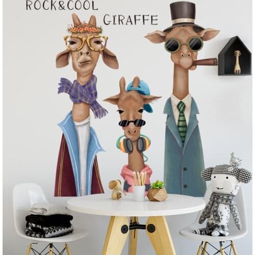DIY Creative Giraffe PVC Wall Sticker Living Room Bedroom Modern Home Decoration Wallpaper Mural