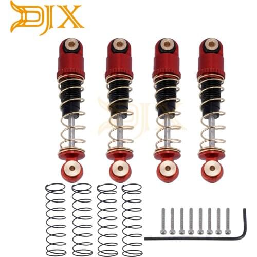 DJX 4PCS Aluminum Shock Absorber Damper Assembled Set for 1/24 RC Crawler Axial SCX24 AXI90081